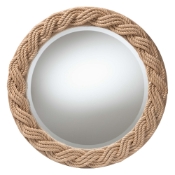 bali & pari Romana Braided Rope Mirror - Coastal Mirror with Woven Jute Accents for Farmhouse, Boho Wall Decor, Beach House Baxton Studio restaurant furniture, hotel furniture, commercial furniture, wholesale bedroom furniture, wholesale mirror, classic mirror